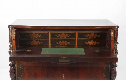 ELIZABETHAN CHEST OF DRAWERS WITH DESK, CIRCA 1850.