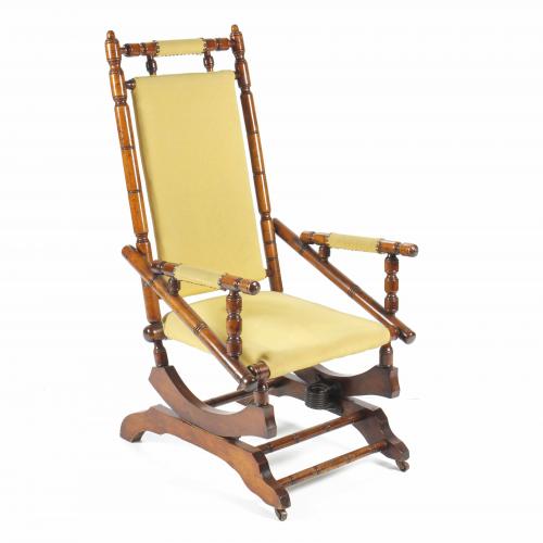 SPANISH ROCKING CHAIR, MID 20TH CENTURY.