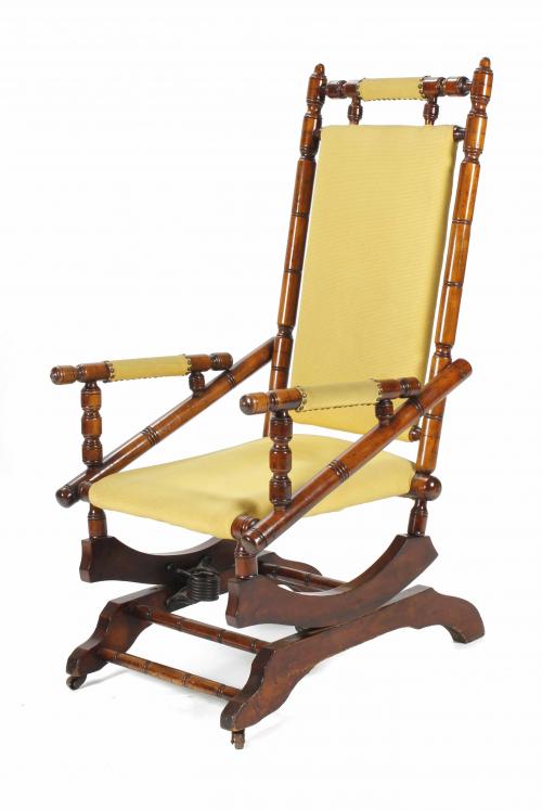 SPANISH ROCKING CHAIR, MID 20TH CENTURY.