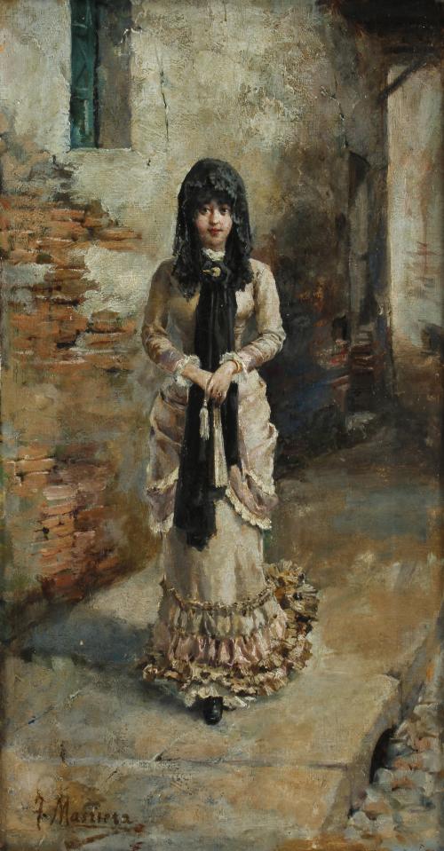 CATALAN SCHOOL, SECOND HALF 19TH CENTURY. "A GIRL".