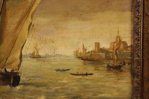 ATTRIBUTED TO DUTCH SCHOOL, EARLY 20TH CENTURY.  "SEASCAPE".