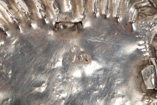 ENGLISH FRUIT BOWL AND SILVER TRAY, PROBABLY SOUTH AMERICAN