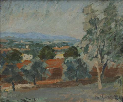 MARIÀ LLAVANERA MIRALLES (1890-1927) "LANDSCAPE IN EMPORDÀ".