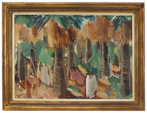 ALFRED FIGUERAS (1900-1980). "ALGERIAN PALMS".