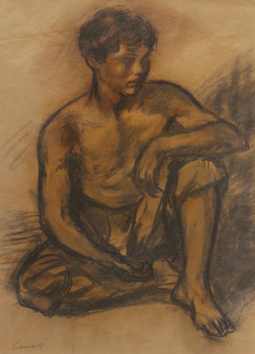 RICARD CANALS Y LLAMBÍ (1876-1931). "BOY SITTING".