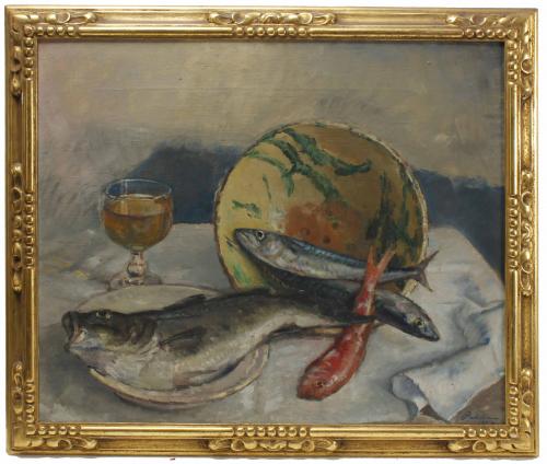 RAFAEL MARTÍNEZ PADILLA (1878-1961). "STILL LIFE WITH FISH"