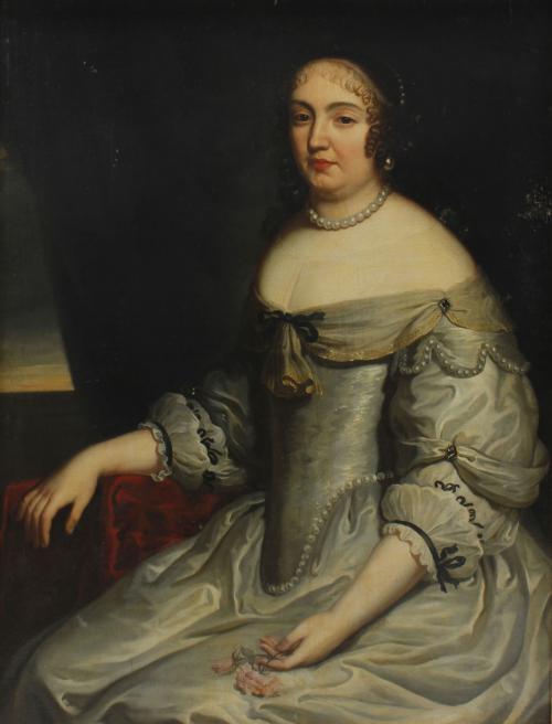 ESCUELA FRANCESA, SIGLO XVII. TALLER DE CHARLES Y HENRI BEAUBRUN. "RETRATO PROBABLE DE ANNE MARIE LOUISE D'ORLÉANS, DUQUESA DE MONTPENSIER".