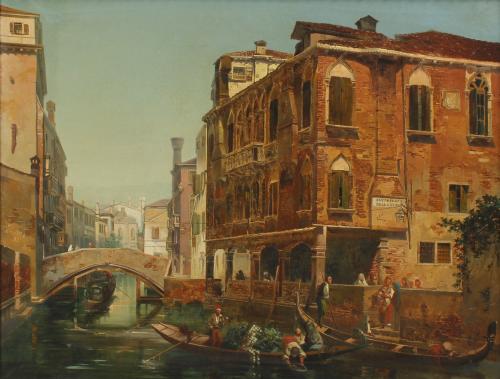 ACHILLE BATTISTUZZI (1830-1891). "VIEW OF VENICE", C. 1851-1860.