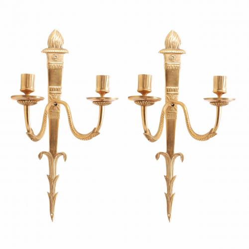 PAIR OF EMPIRE-STYLE WALL LAMPS, 20TH CENTURY.