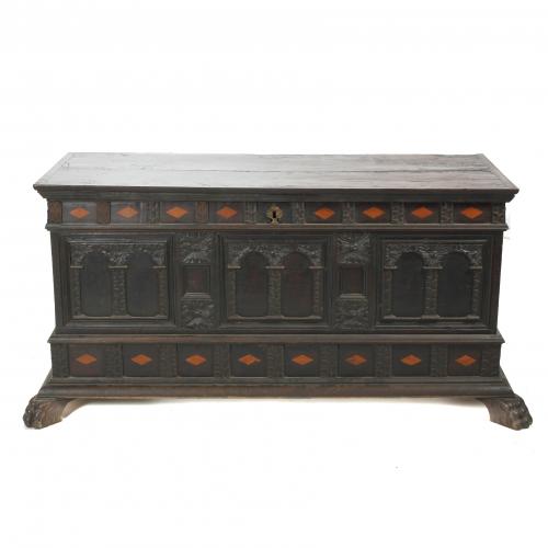 CATALAN HOPE CHEST, 18TH CENTURY WITH SUBSEQUENT TRANSFORMATIONS.