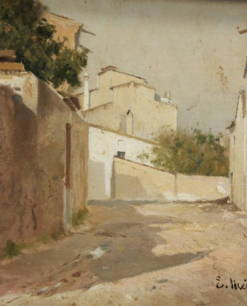 ELISEU MEIFRÉN ROIG (1859-1940). "VIEW OF A VILLAGE, PROBAB