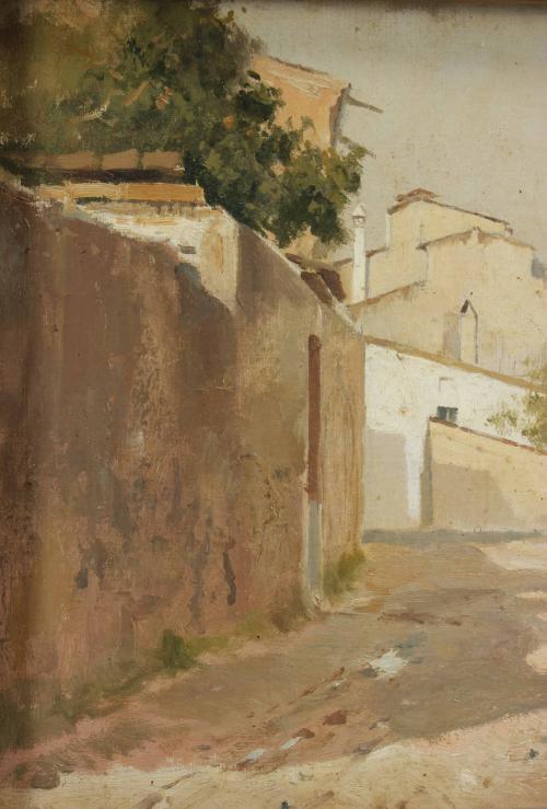 ELISEU MEIFRÉN ROIG (1859-1940). "VIEW OF A VILLAGE, PROBAB