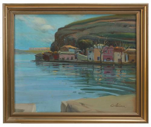 RAMÓN CALSINA BARÓ (1901-1992). "PUEBLO COSTERO DE MENORCA"