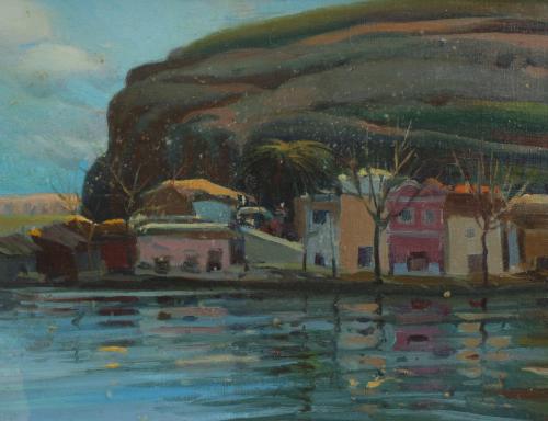 RAMÓN CALSINA BARÓ (1901-1992). "PUEBLO COSTERO DE MENORCA"