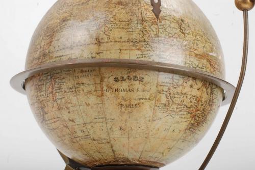 TABLE CLOCK WITH A GLOBE, PROBABLY BRAZILIAN, LATE 19TH CEN