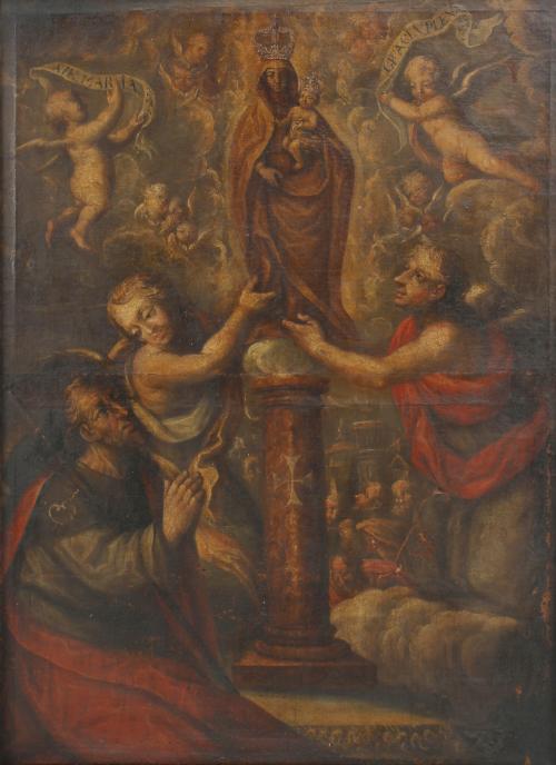 SPANISH SCHOOL, LATE 17TH CENTURY. "LA VIRGEN DEL PILAR".