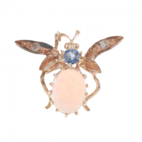 BEE-SHAPED PENDANT WITH OPAL.