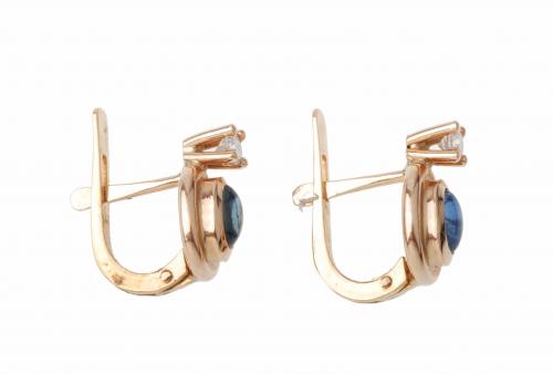 SAPPHIRE AND DIAMOND YOU AND ME EARRINGS.