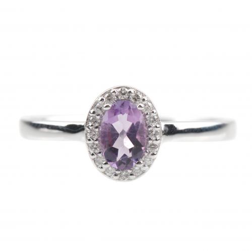 AMETHYST ROSETTE RING.