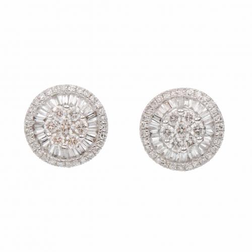 DIAMONDS ROSETTE EARRINGS.