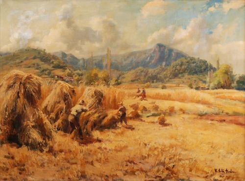 VICENÇ SOLE JORBA (1904-1949). "PAISAJE DE OLOT", 1942. 