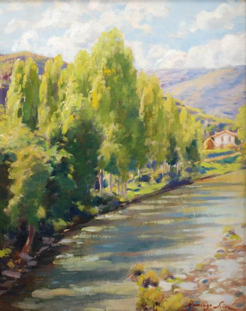 DOMINGO SOLER (1871-1951). "PAISAJE FLUVIAL". 