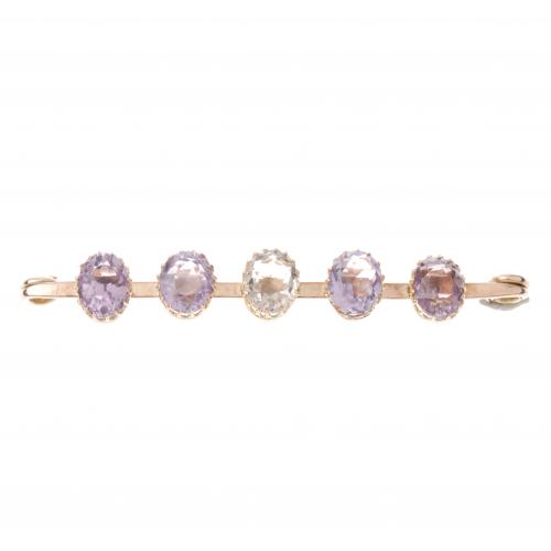 AMETHYSTS BROOCH.