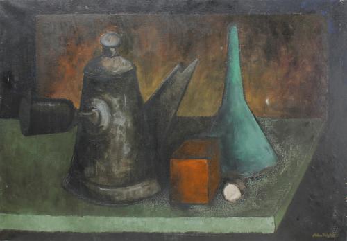 ANDREU VILASÍS (1934).  "STILL LIFE WITH A COFFEE POT".