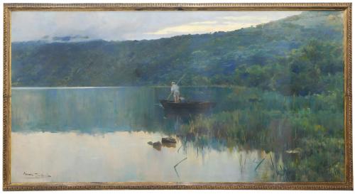 ARCADI MAS I FONDEVILA (1852-1934). "NEMI LAKE", C. 1888.