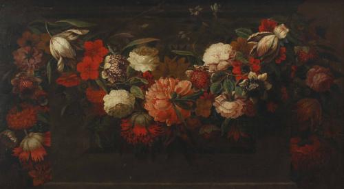 17TH CENTURY ITALIAN SCHOOL. CAFFI MARGARITA CIRCLE "FLOWER GARLAND".