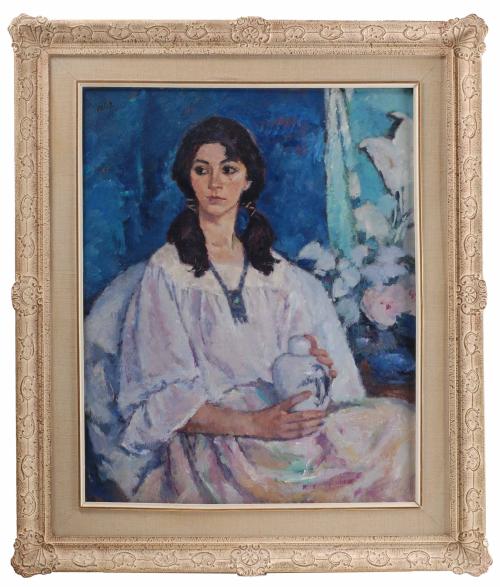 JOAN PALET BATISTE (1911-1996). "A GIRL WITH PORCELAIN".