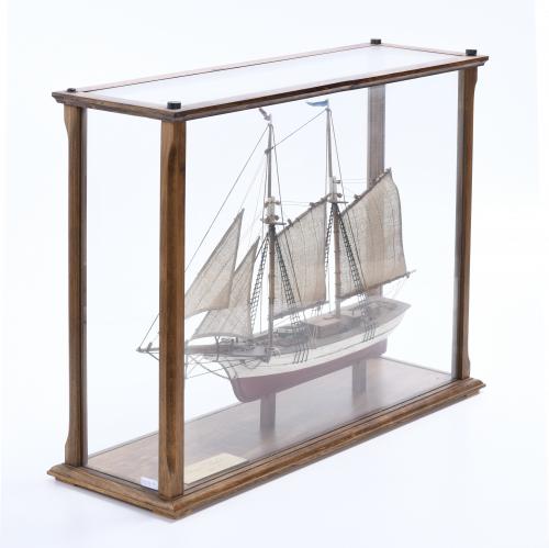 SAILING SHIP MODEL "SCHOONER GALERAS", 1870, MID 20TH CENTU