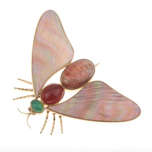 GOLD BUTTERFLY BROOCH