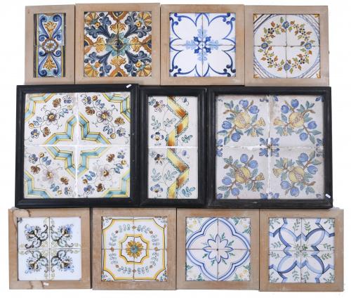 LOTE DE AZULEJOS  CATALANES "DE MOSTRA", SIGLOS XVIII Y XIX.