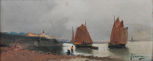 EARLY 20TH CENTURY CATALAN SCHOOL "SEASCAPE".