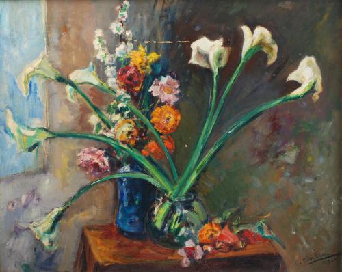 DOMÈNEC CARLES ROSICH (1888-1962). "STILL LIFE WITH FLOWERS", 1943. 