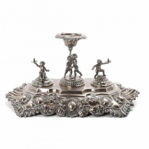 BARCELONA SILVER INKSTAND, LATE 19TH CENTURY - EARLY 20TH CENTURY