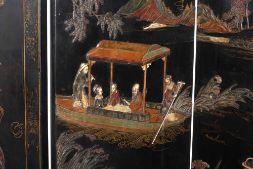 CHINESE SIX-LEAF FOLDING SCREEN, SECOND HALF OF THE 20TH CE