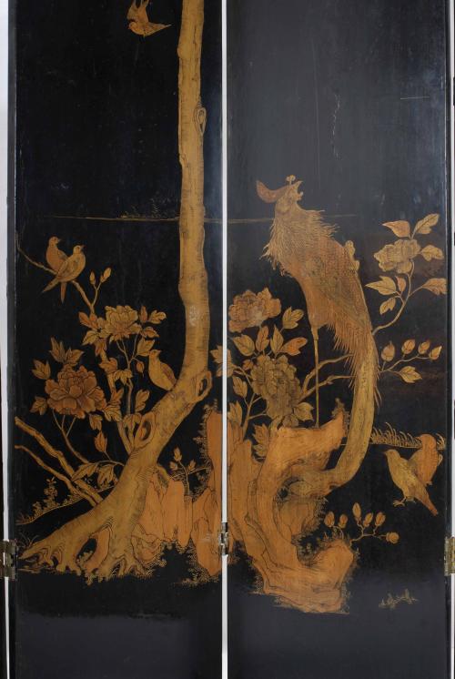 CHINESE SIX-LEAF FOLDING SCREEN, SECOND HALF OF THE 20TH CE