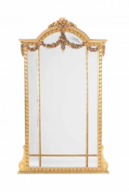 LOUIS XVI STYLE CONSOLE WITH MIRROR, FIRST HALF 20TH CENTUR