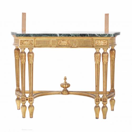 LOUIS XVI STYLE CONSOLE WITH MIRROR, FIRST HALF 20TH CENTUR