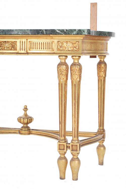 LOUIS XVI STYLE CONSOLE WITH MIRROR, FIRST HALF 20TH CENTUR