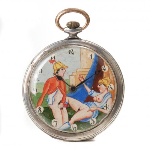 EROTIC POCKET WATCH, SECOND HALF 20TH CENTURY.