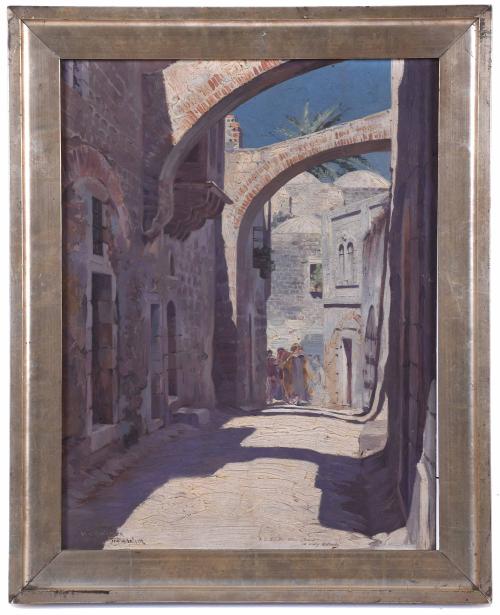 ANTONI ESTRUCH BROS (1872-1957).  "VIA DOLOROSA, JERUSALEM"