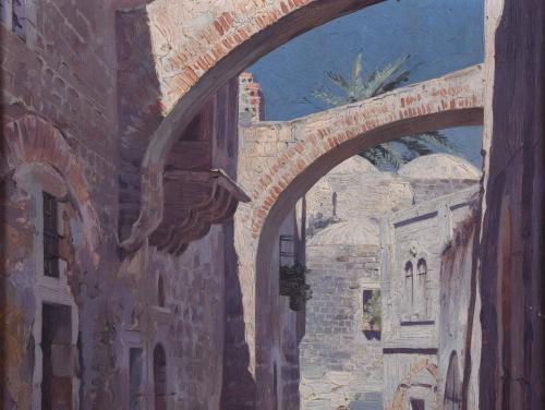 ANTONI ESTRUCH BROS (1872-1957).  "VIA DOLOROSA, JERUSALEM"