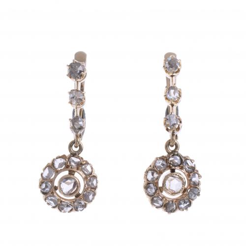 ALPHONSINE EARRINGS IN GOLD AND DIAMONDS.