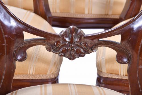 SET OF SIX VICTORIAN STYLE CHAIRS, MID 20TH CENTURY.