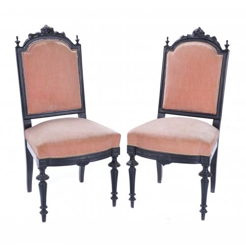 PAIR OF ELIZABETHAN CHAIRS, SECOND THIRD 19TH CENTURY.