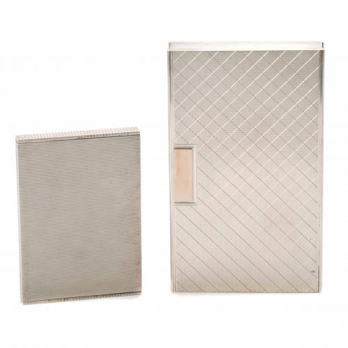 TWO PERUVIAN SILVER CIGARETTE CASES, FIRST HALF OF THE 20TH