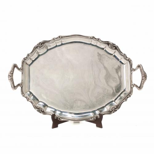 FIVE PERUVIAN SILVER TRAYS, SECOND HALF 20TH CENTURY.